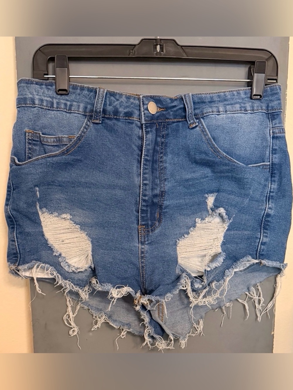 Distressed Blue Denim Women's Shorts